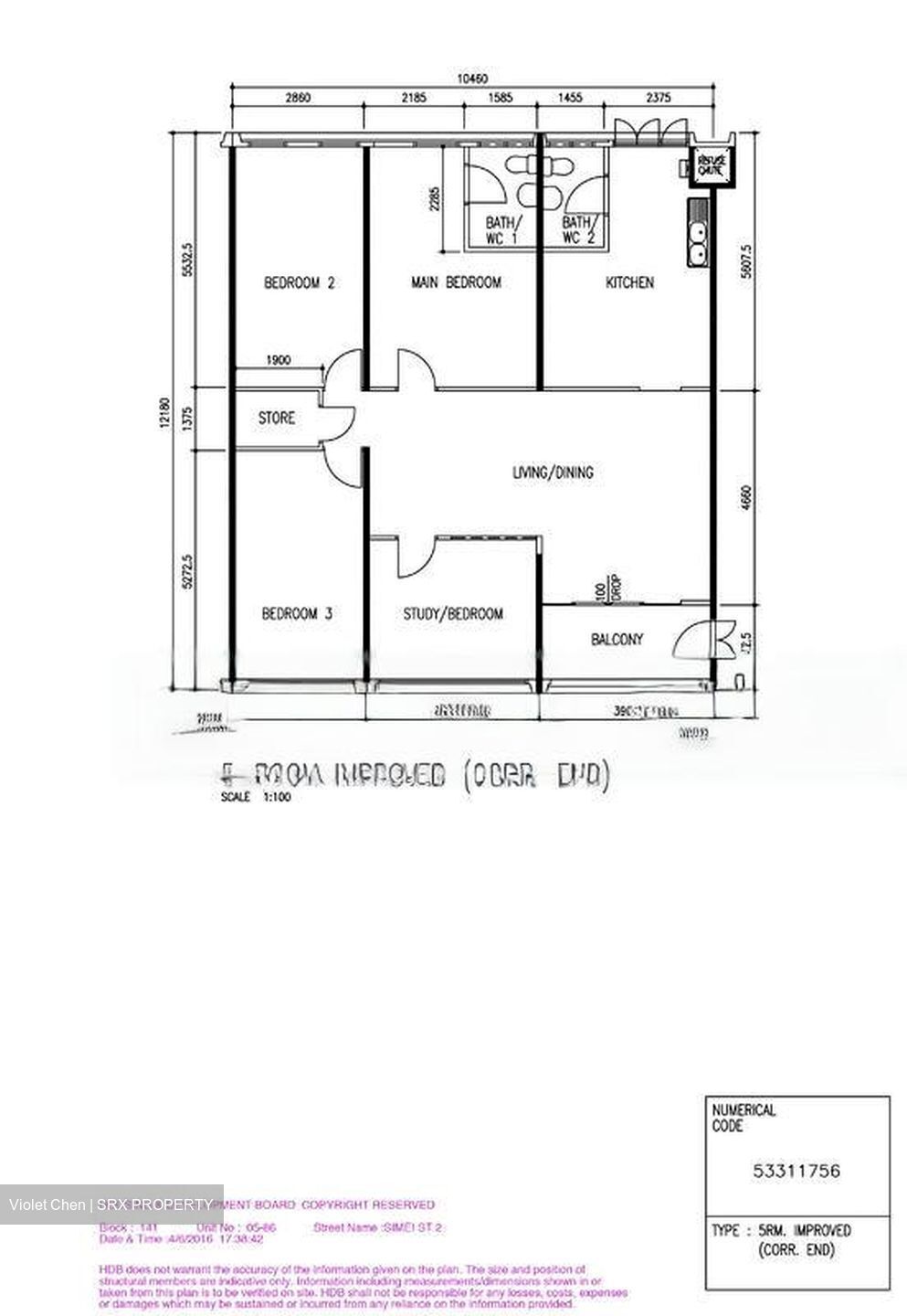 Blk 141 Simei Street 2 (Tampines), HDB 5 Rooms #482661361